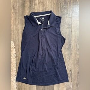 Adidas Blue Sleeveless Fitted Golf Polo Tank size medium